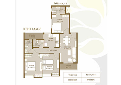 3 BHK Large Apartment